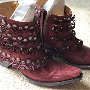 Old Gringo Medusa Studded Red Leather Boots Size 8